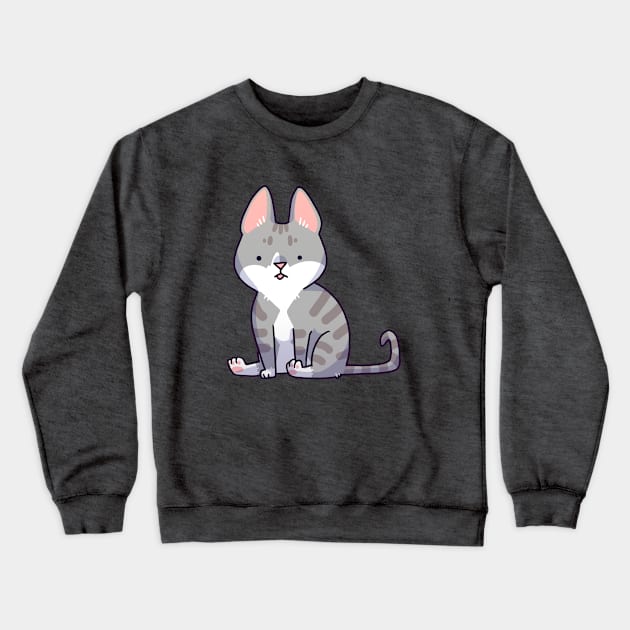 Grey Tabby Cat Crewneck Sweatshirt by fishooe